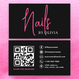 QR Code Nail Specialist Artiest Moderne Typografie Visitekaartje