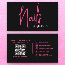 QR Code Nail Specialist Artiest Moderne Typografie Visitekaartje