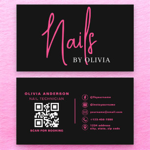 QR Code Nail Specialist Artiest Moderne Typografie Visitekaartje