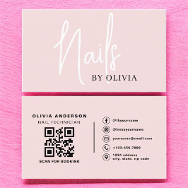 QR Code Nail Specialist Artiest Moderne Typografie Visitekaartje