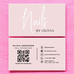 QR Code Nail Specialist Artiest Moderne Typografie Visitekaartje