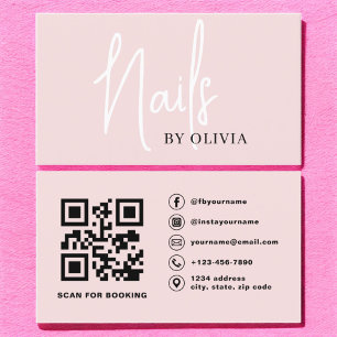 QR Code Nail Specialist Artiest Moderne Typografie Visitekaartje