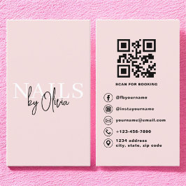QR Code Nail Specialist Artiest Moderne Typografie Visitekaartje