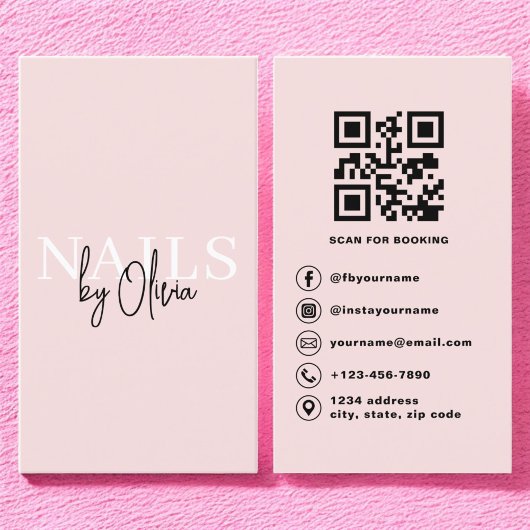 QR Code Nail Specialist Artiest Moderne Typografie Visitekaartje