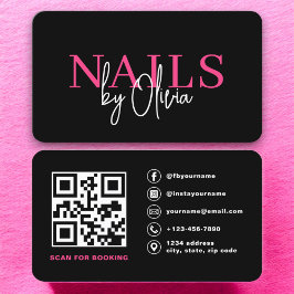 QR Code Nail Specialist Artiest Moderne Typografie Visitekaartje