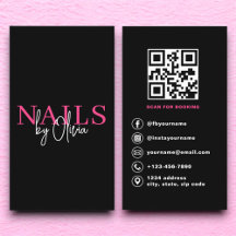 QR Code Nail Specialist Artiest Moderne Typografie
