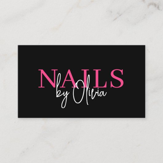 QR Code Nail Specialist Artiest Moderne Typografie Visitekaartje (Voorkant)