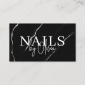 QR Code Nail Specialist Artiest Zwart Zilver Marme Visitekaartje (Voorkant)