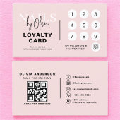 QR Code Nail Specialist Blush Pink Loyalty Kaart