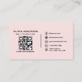 QR Code Nail Specialist Blush Pink Loyalty Kaart Visitekaartje (Achterkant)