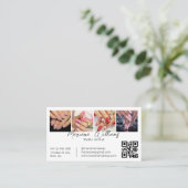 QR Code Nails Artiest 4 Foto's Collage Minimalist Visitekaartje (Staand voorkant)