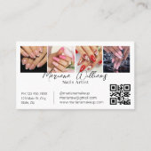 QR Code Nails Artiest 4 Foto's Collage Minimalist Visitekaartje (Voorkant)