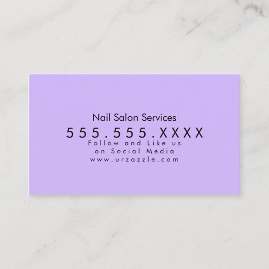 QR CODE Nails Salon Quote Pink Violet Visitekaartje (Achterkant)