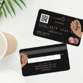 QR-code Nails Technicia Credit Kaart Roos Gold Visitekaartje
