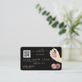 QR-code Nails Technicia Credit Kaart Roos Gold Visitekaartje (Staand voorkant)