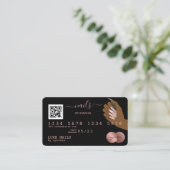 QR-code Nails Technicia Credit Kaart Roos Gold Visitekaartje (Staand voorkant)