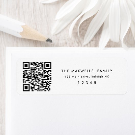 QR Code Namen Huwelijkspaar Retouradres Etiket (Insitu)