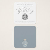 QR Code Nautical Beach Seashell Weddenschap Uitnod Vierkante Visitekaartjes (Voorkant /achterkant)