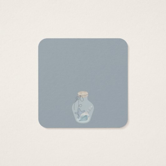 QR Code Nautical Beach Seashell Weddenschap Uitnod Vierkante Visitekaartjes (Achterkant)