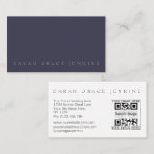 QR-code Navy Blue Gold Visitekaartje (Voorkant / Achterkant)