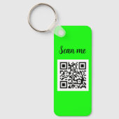 QR Code Neon Green Elegant Business logo Company Sleutelhanger (Voorkant)