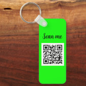 QR Code Neon Green Elegant Business logo Company Sleutelhanger (Voorkant)