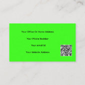 QR Code Neon Groen Modern Kleurrijk Gebeurtenispla Visitekaartje (Achterkant)