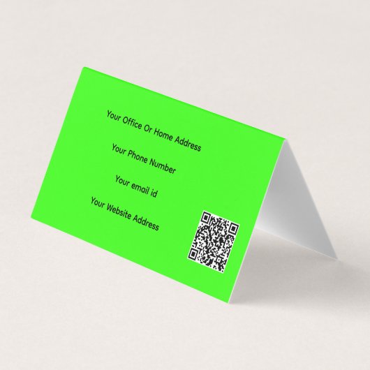QR Code Neon Groen Moderne Kleurrijke Gebeurteniss Visitekaartje (Achterkant)