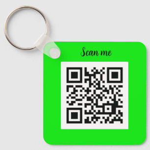 QR Code Neon Groene Elegante Gele Zaken Sleutelhanger