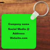 QR Code Neon Groene Elegante Gele Zaken Sleutelhanger (Achterkant)
