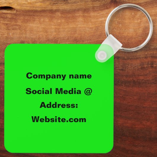 QR Code Neon Groene Elegante Gele Zaken Sleutelhanger (Achterkant)