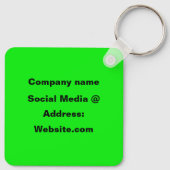 QR Code Neon Groene Elegante Gele Zaken Sleutelhanger (Achterkant)