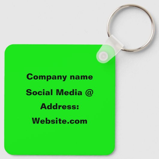 QR Code Neon Groene Elegante Gele Zaken Sleutelhanger (Achterkant)