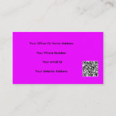 QR Code Neon Roze Paarse Violet Modern Girly Visitekaartje (Achterkant)