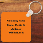 QR Code Neon Sinaasappel Elegant Business Sleutelhanger (Achterkant)