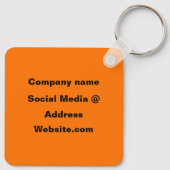QR Code Neon Sinaasappel Elegant Business Sleutelhanger (Achterkant)