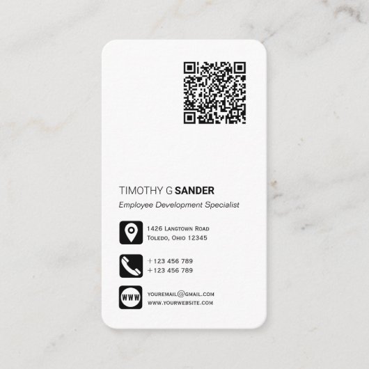 QR-code netwerk, professioneel sociaal mediapictog Visitekaartje (Voorkant)