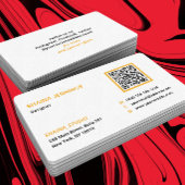 QR-code netwerken modern zwart oranje wit Visitekaartje