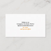 QR Code Networking Modern Black Orange White Visitekaartje (Achterkant)