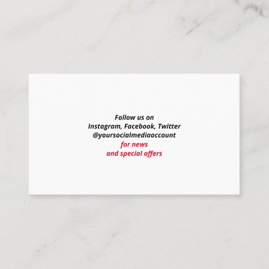 QR Code Networking Modern Black Red White Visitekaartje (Achterkant)