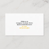 QR Code Networking Modern Black Yellow White Visitekaartje (Achterkant)