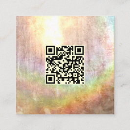 QR Code Neutraal Beige Stone Regenboog Abstracte k Vierkante Visitekaartje