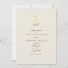 QR Code Neutral Wildflower Photo Wedding Kaart