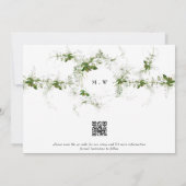 QR-code niet-FOTO Eucalyptus Monogram Weddenschap Save The Date (Achterkant)