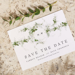 QR-code niet-FOTO Eucalyptus Monogram Weddenschap Save The Date