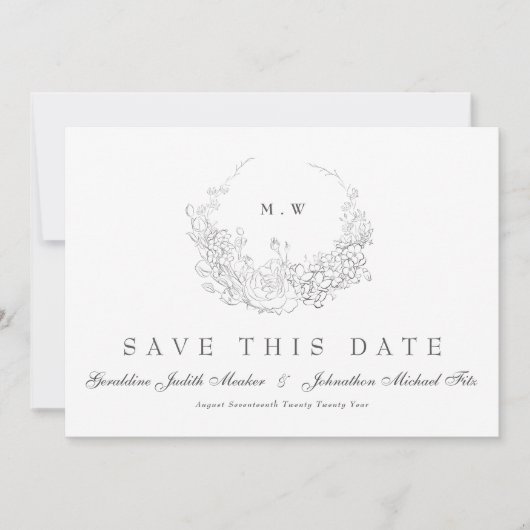 QR Code NIET-FOTO Klassieke Elegantie | Subtiele k Save The Date (Voorkant)