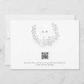 QR Code niet-FOTO Subtle Monogram Weddenschap Save The Date (Achterkant)
