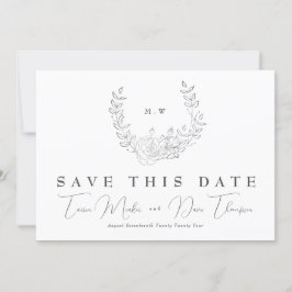 QR Code niet-FOTO Subtle Monogram Weddenschap Save The Date