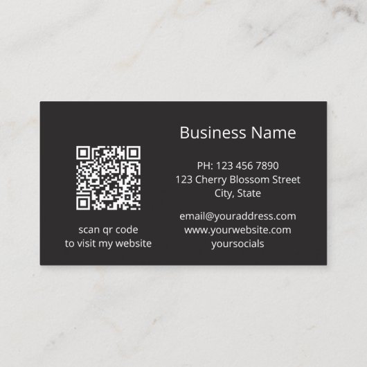 QR Code Night Owl Visitekaartje (Achterkant)