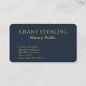 QR Code Notaris Openbare Navy Blauwe Goud Visitekaartje (Voorkant)
